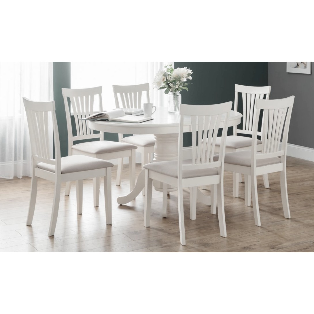 Modern Home - Classic Round White Oval Extending Dining Table Set